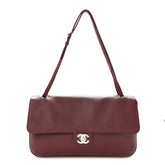 Grained Calfskin Small Souplissimo Maxi Flap Burgundy