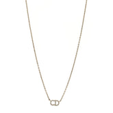 Metal Crystal CD Necklace Gold
