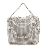 Crystal Embellished Metallic Lambskin Mini Chanel 22 Silver