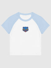 KPop Demon Hunters Embroidered Women's Raglan Baby Tee Chibi Derpy Tiger