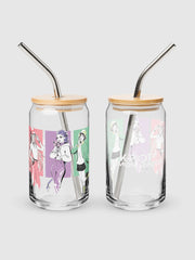 KPop Demon Hunters HUNTR/X Can Shaped Glass With Lid Spring