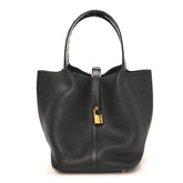 Taurillon Clemence Matte Alligator Picotin Lock Touch 22 MM Black