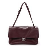 Grained Calfskin Small Souplissimo Maxi Flap Burgundy