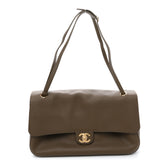 Grained Calfskin Small Souplissimo Maxi Flap Light Brown