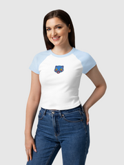 KPop Demon Hunters Embroidered Women's Raglan Baby Tee Chibi Derpy Tiger