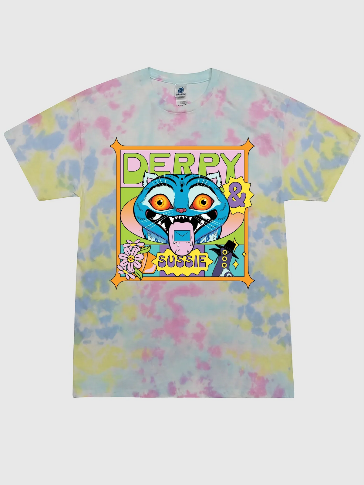 KPop Demon Hunters Adult Tie-Dye T-Shirt Derpy & Sussie Summer Vibes
