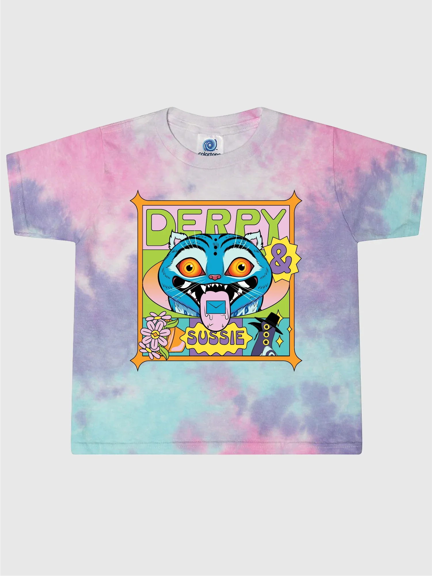 KPop Demon Hunters Toddler Tie-Dye T-Shirt Derpy & Sussie Summer Vibes