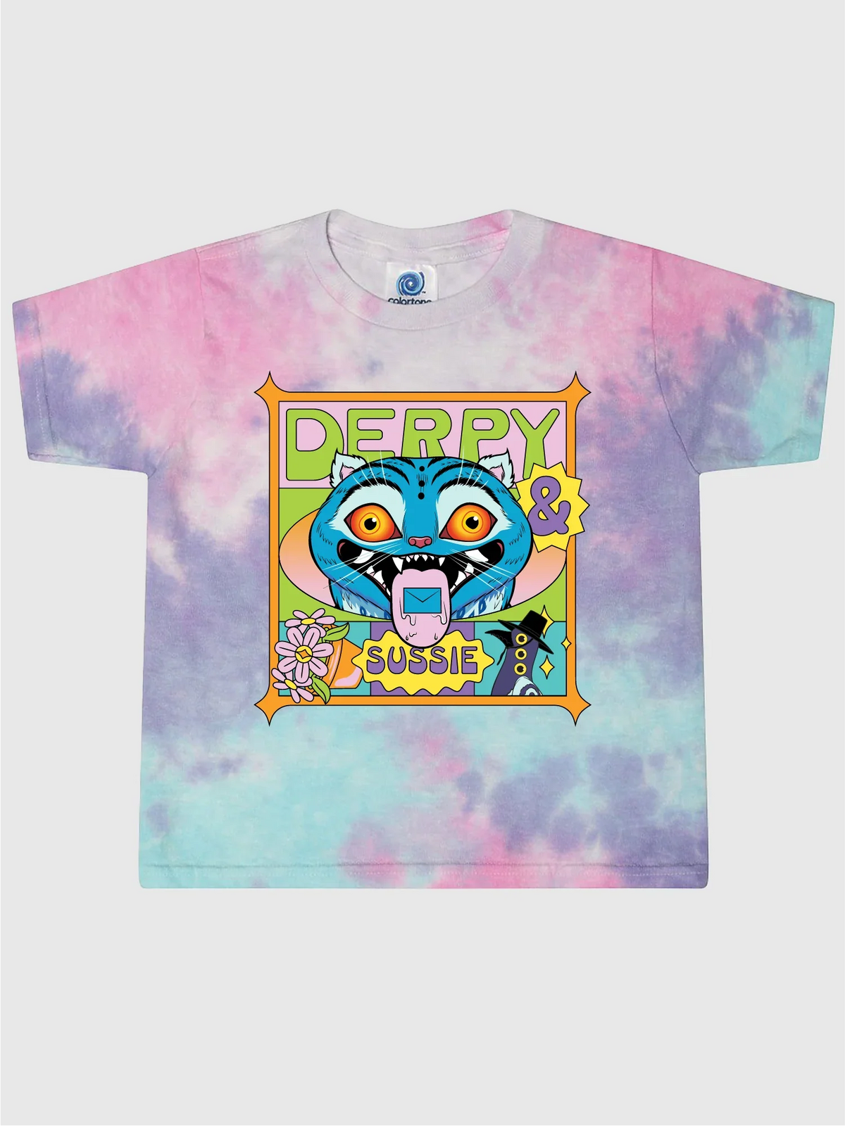 KPop Demon Hunters Toddler Tie-Dye T-Shirt Derpy & Sussie Summer Vibes