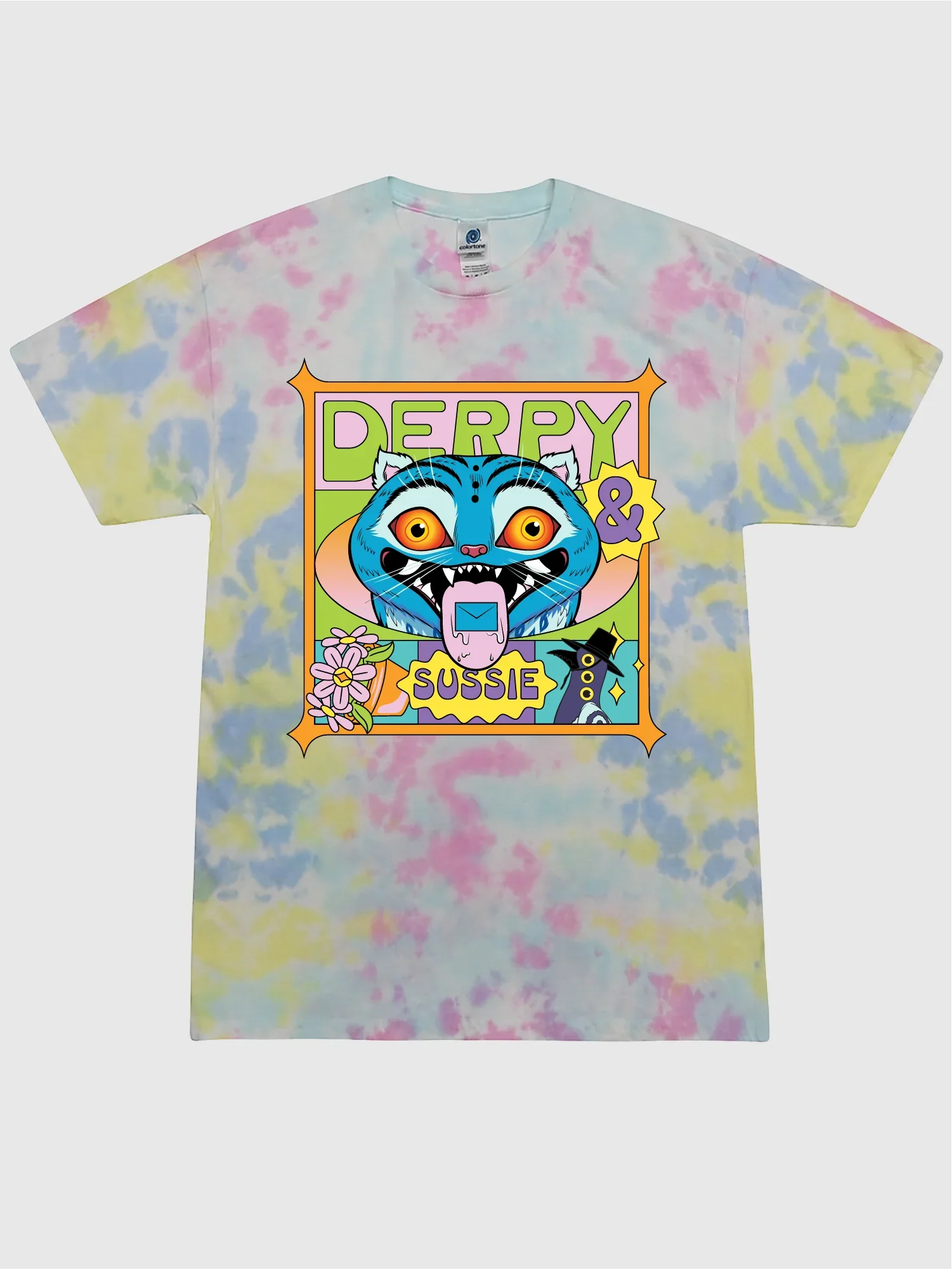 KPop Demon Hunters Youth Tie-Dye T-Shirt Derpy & Sussie Summer Vibes