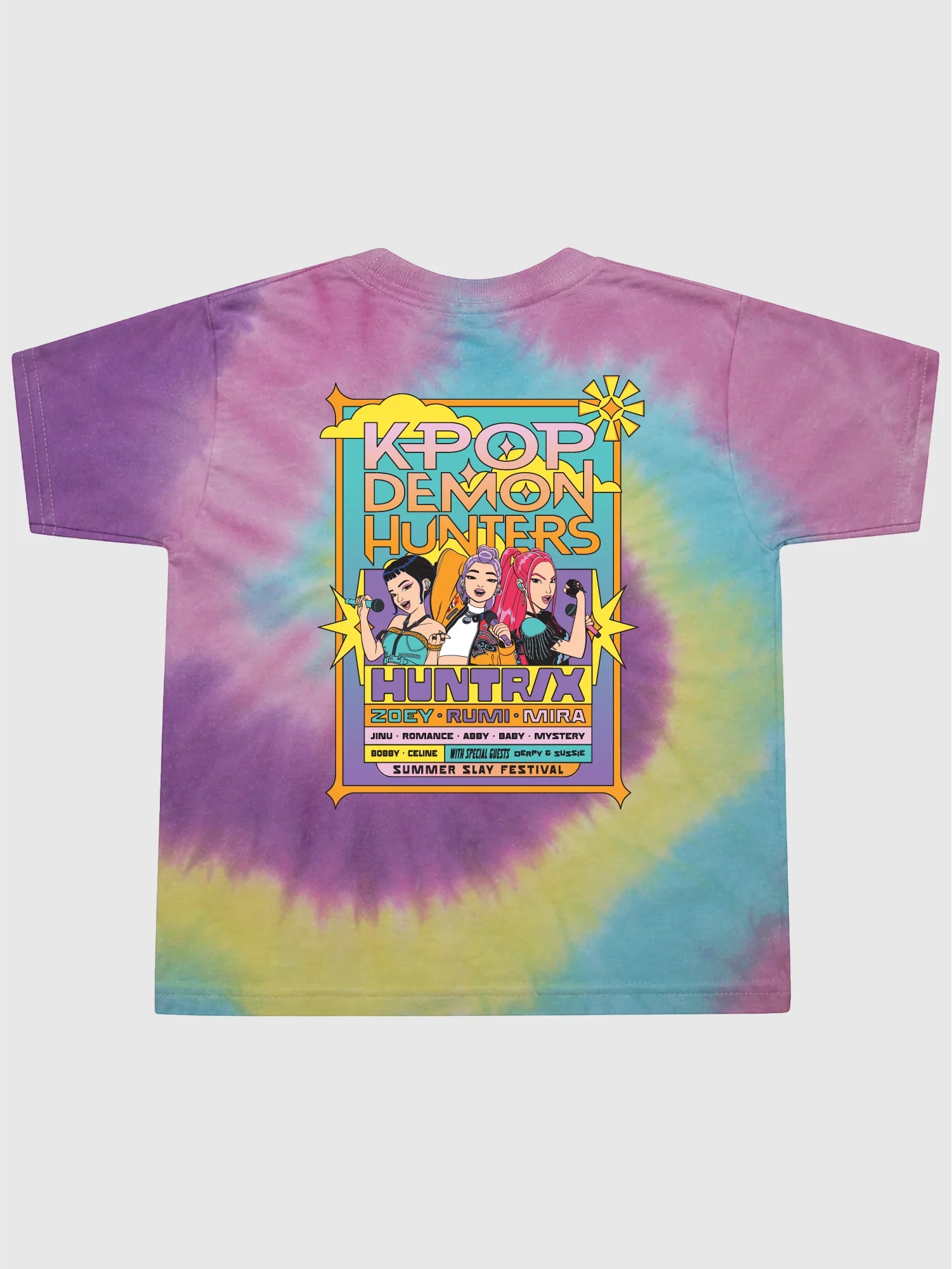 KPop Demon Hunters Toddler Tie-Dye T-Shirt HUNTR/X Summer Festival