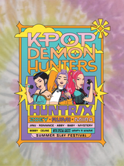 KPop Demon Hunters Women's Tie-Dye Crop Top HUNTR/X Summer Festival