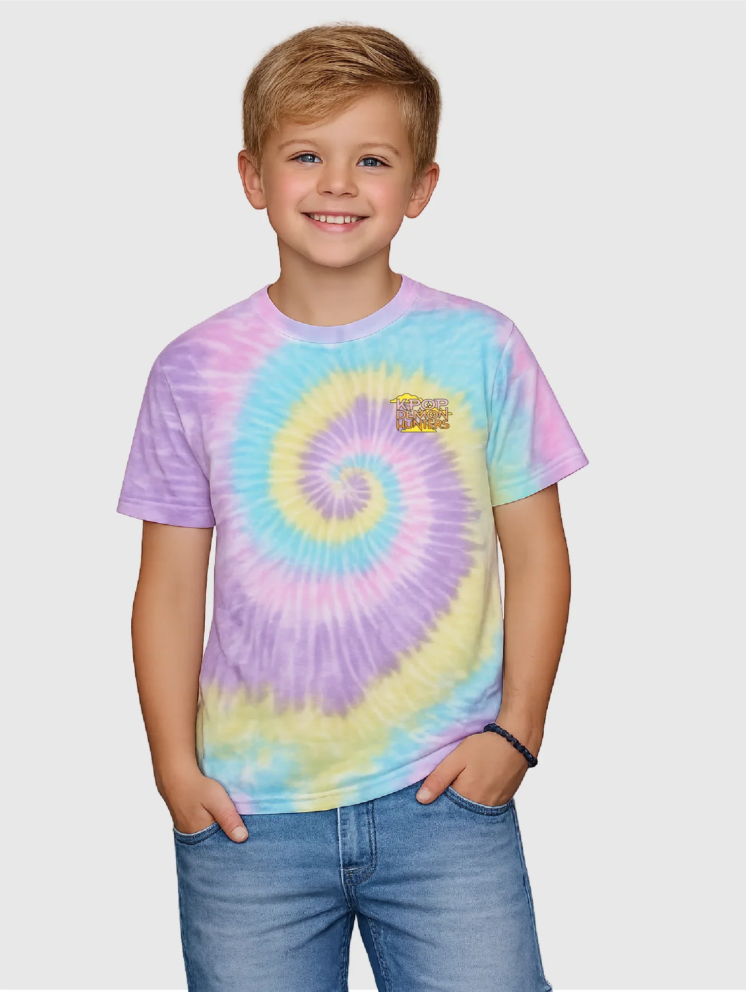 KPop Demon Hunters Youth Tie-Dye T-Shirt HUNTR/X Summer Festival