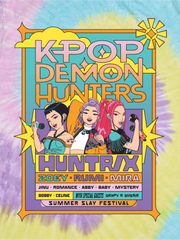 KPop Demon Hunters Youth Tie-Dye T-Shirt HUNTR/X Summer Festival