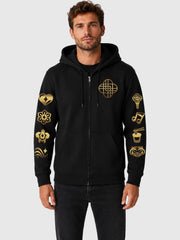 KPop Demon Hunters Gold Foil Adult Full-Zip Hoodie HUNTR/X Icons