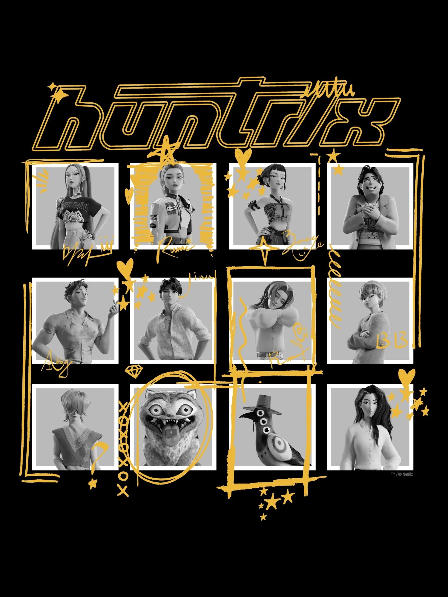 KPop Demon Hunters Metallic Ink Toddler T-Shirt HUNTR/X & Saja Boys