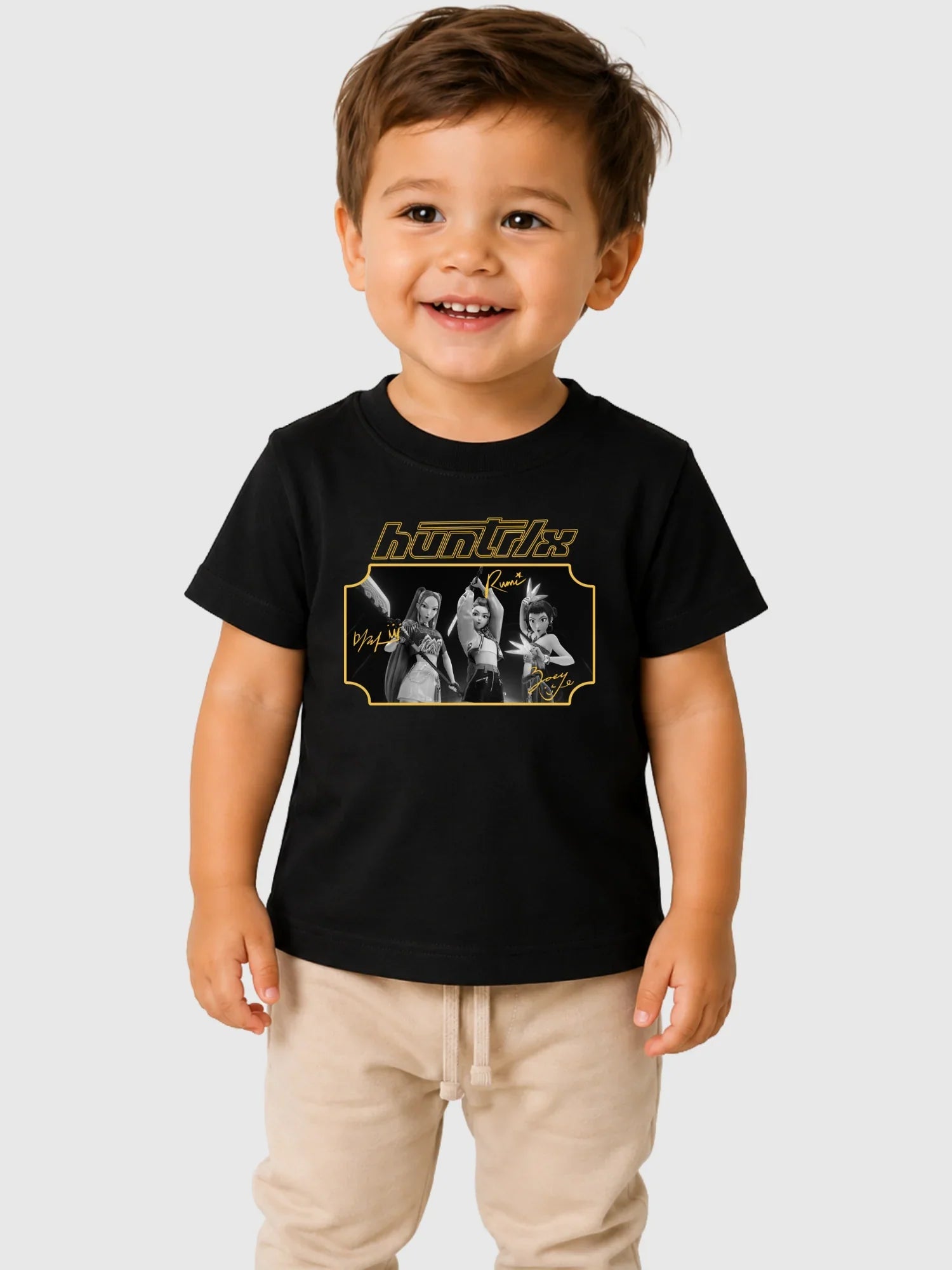 KPop Demon Hunters Gold Foil Toddler T-Shirt HUNTR/X Signatures
