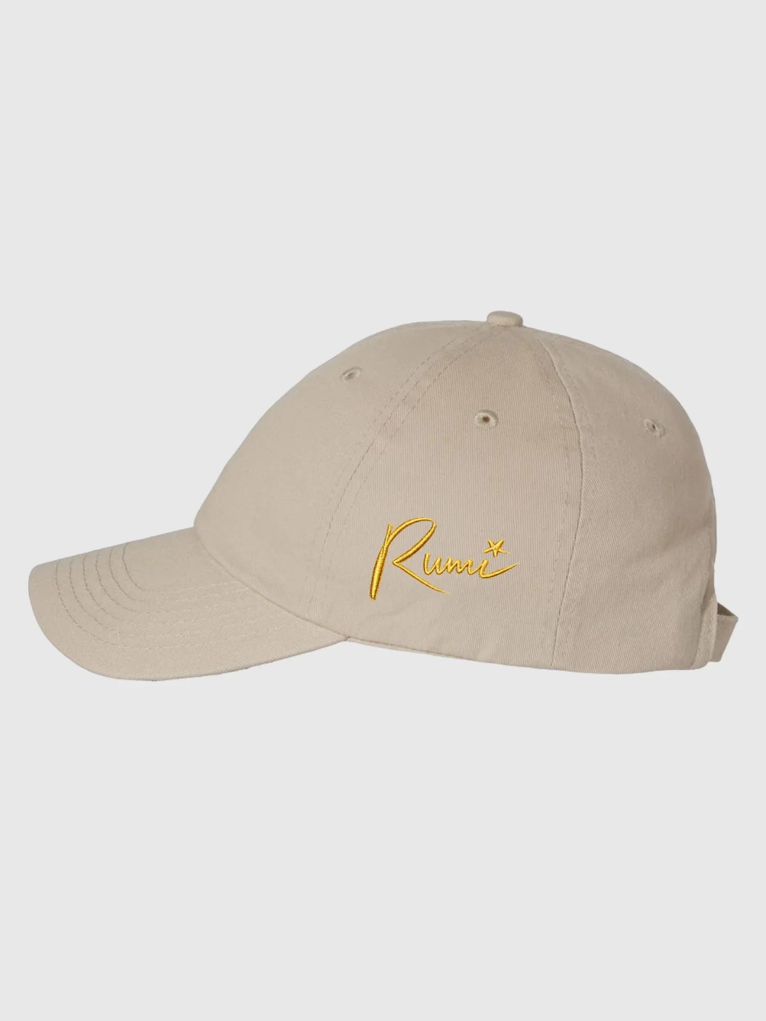 KPop Demon Hunters Gold Embroidered Adult Dad Hat HUNTR/X Logo & Rumi Signature