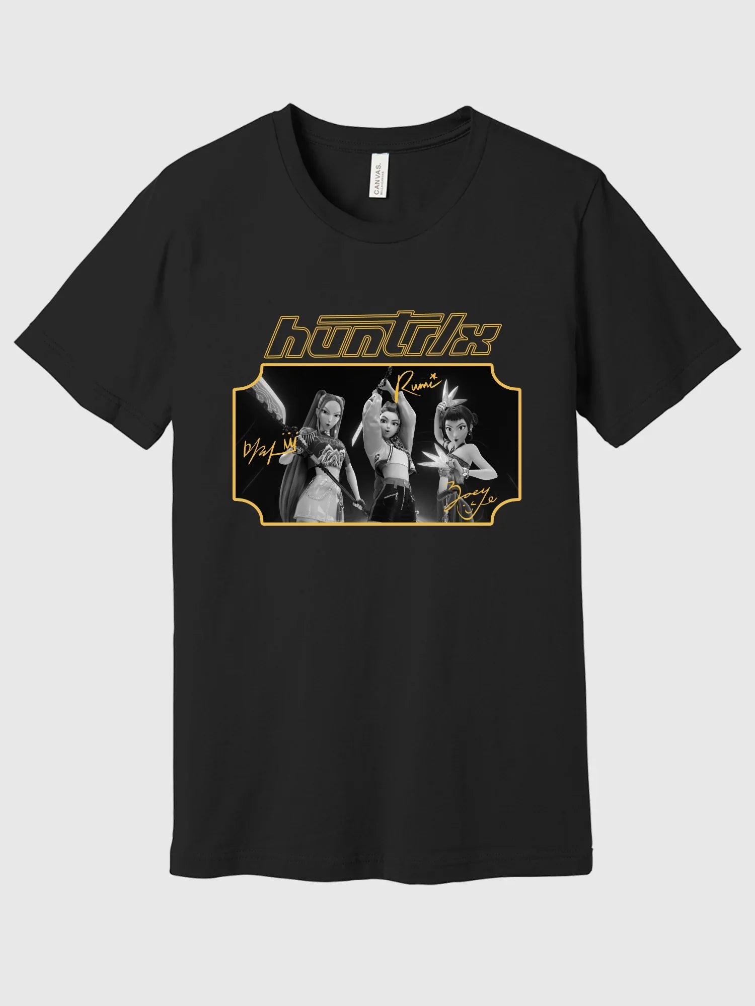 KPop Demon Hunters Gold Foil Youth T-Shirt HUNTR/X Signatures