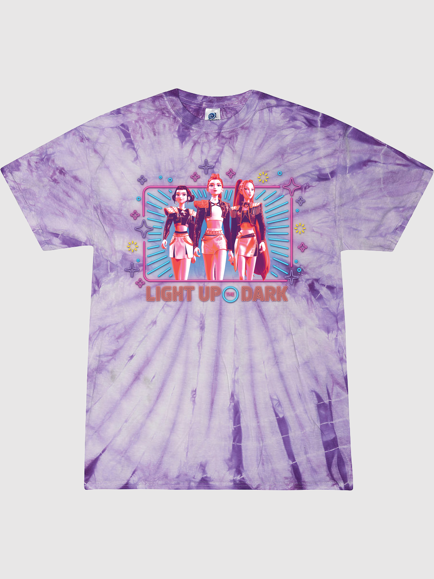 KPop Demon Hunters Youth Tie-Dye T-Shirt HUNTR/X Light Up the Dark