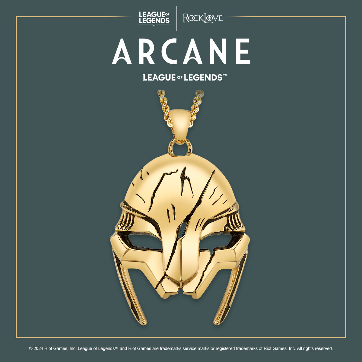 League of Legends X RockLove ARCANE Ambessa Mask Necklace Jewelry decoration