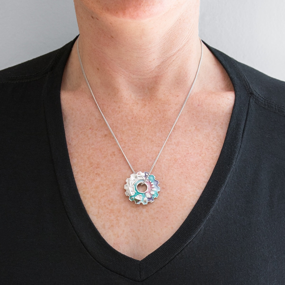 League of Legends X RockLove ARCANE Jayce and Viktor Cog Necklace Jewelry decoration