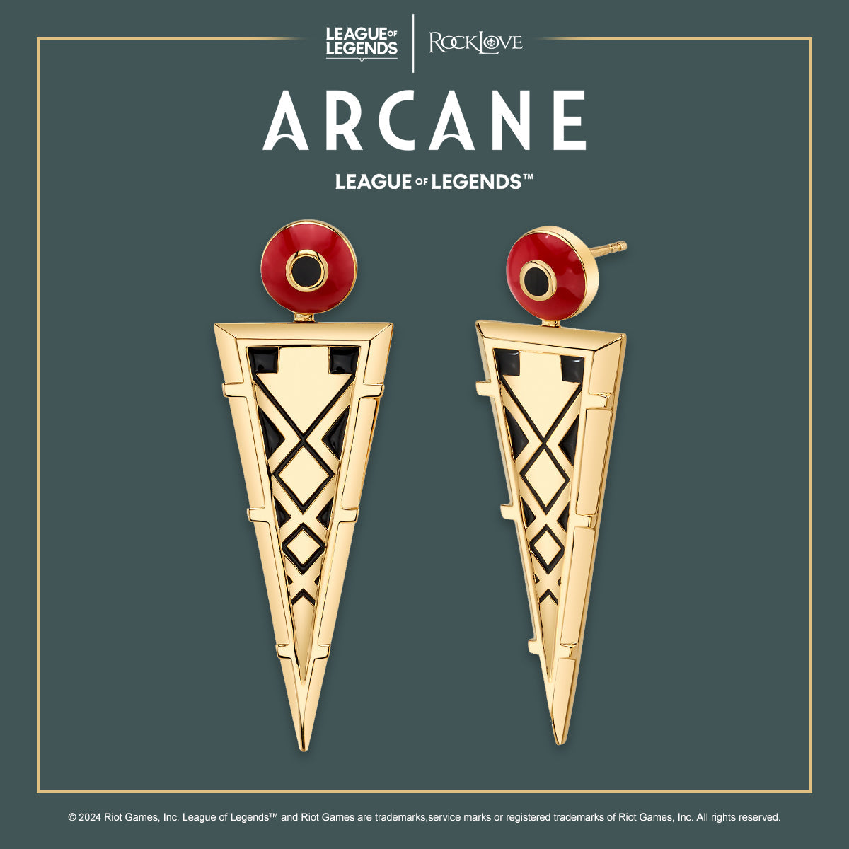 League of Legends X RockLove ARCANE Ambessa Earrings Jewelry decoration