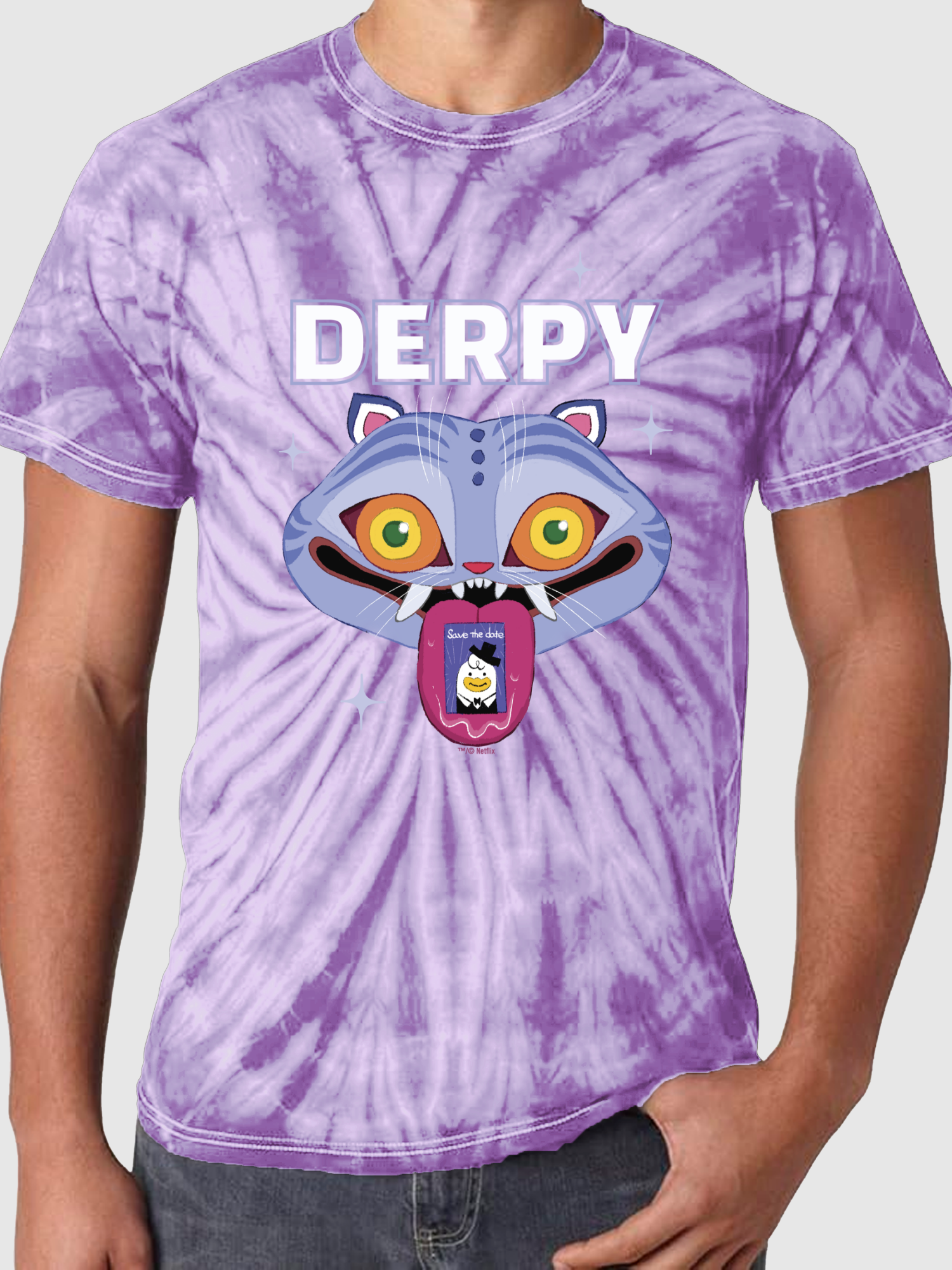 KPop Demon Hunters Derpy Unisex Tie-Dye T-Shirt