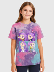 KPop Demon Hunters Rumi Tie-Dye Kids T-Shirt
