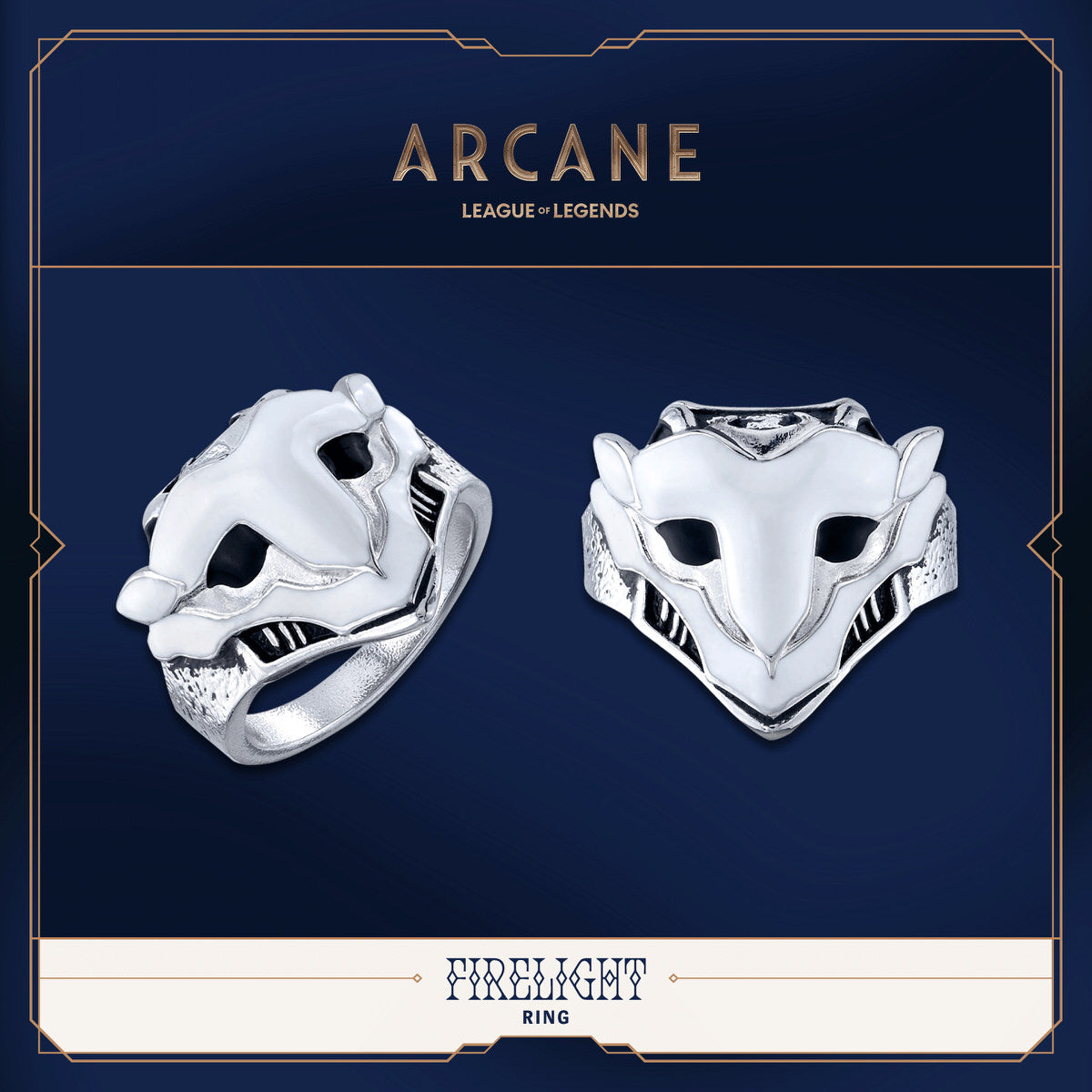 League of Legends X RockLove ARCANE Firelight Jewelry decorationRing