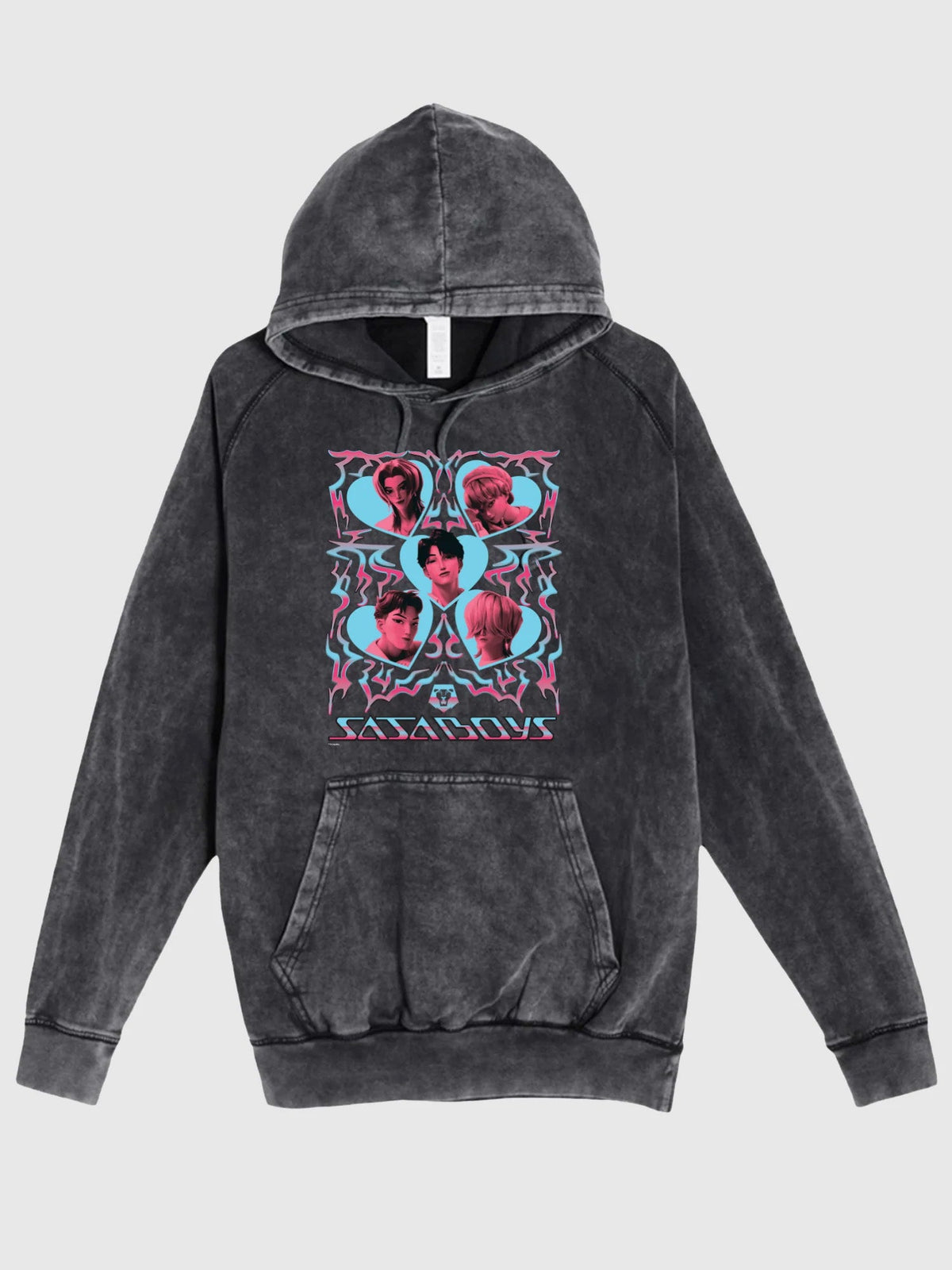 KPop Demon Hunters SAJA BOYS Mineral Wash Adult Hoodie