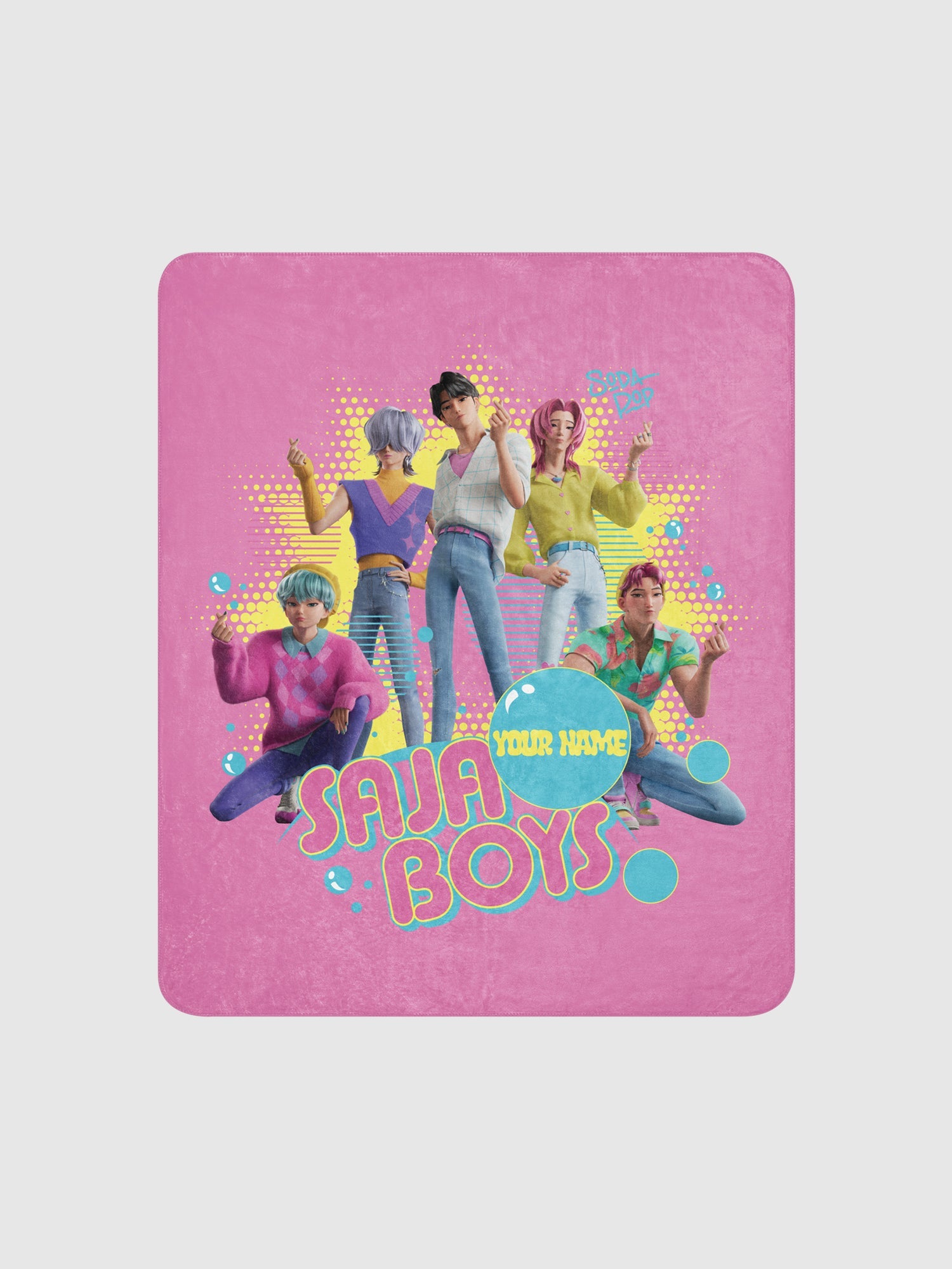 KPop Demon Hunters Personalized Blanket Saja Boys Soda Pop!