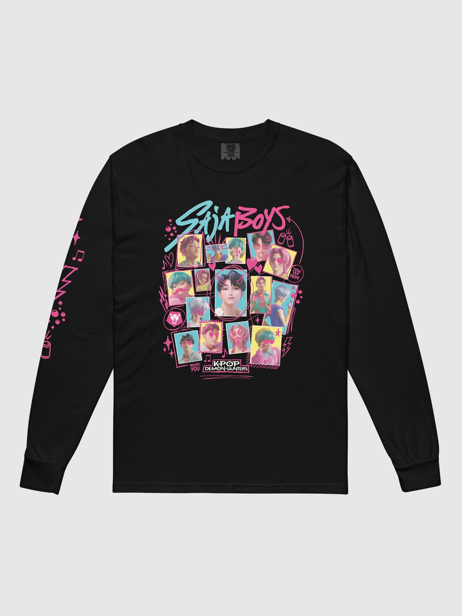 KPop Demon Hunters Long Sleeve Shirt Saja Boys Soda Pop! Scribbles