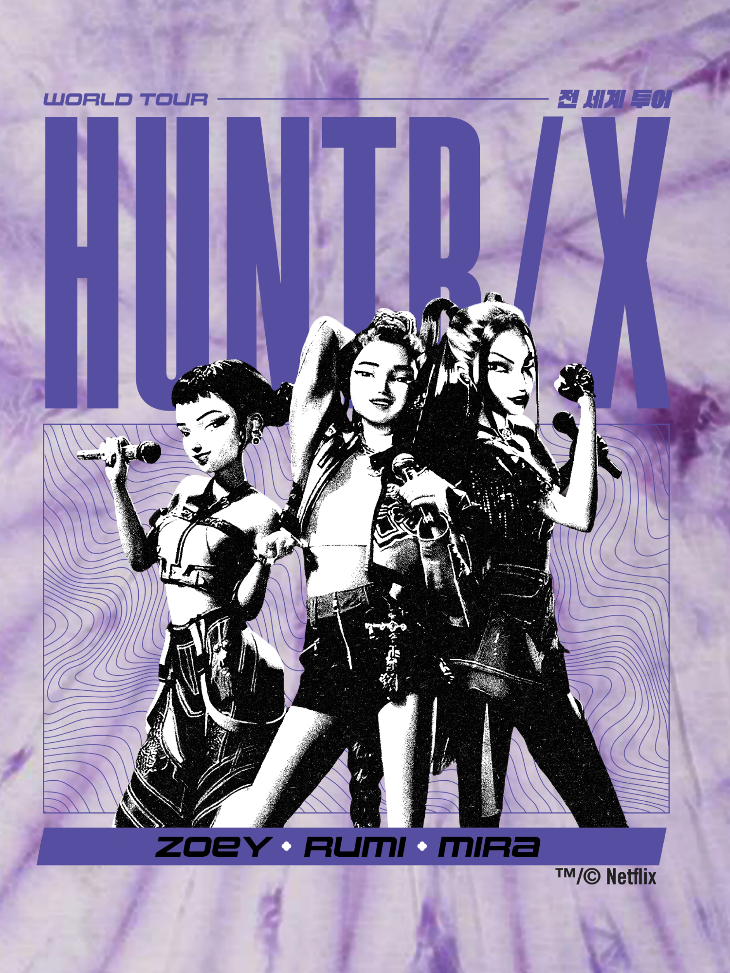 KPop Demon Hunters HUNTR/X Tie-Dye T-Shirt