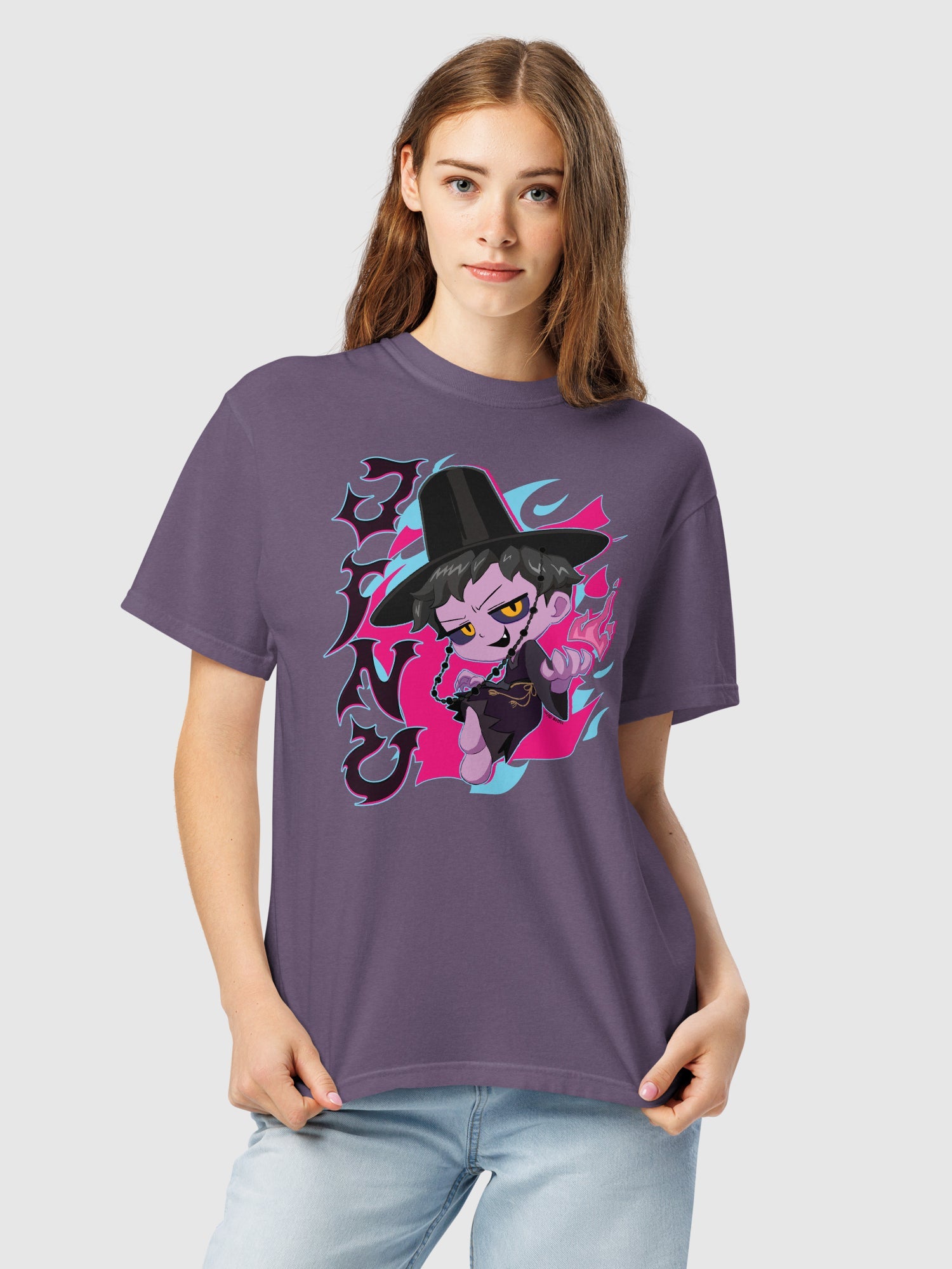 KPop Demon Hunters Jinu Chibi Comfort Colors T-Shirt