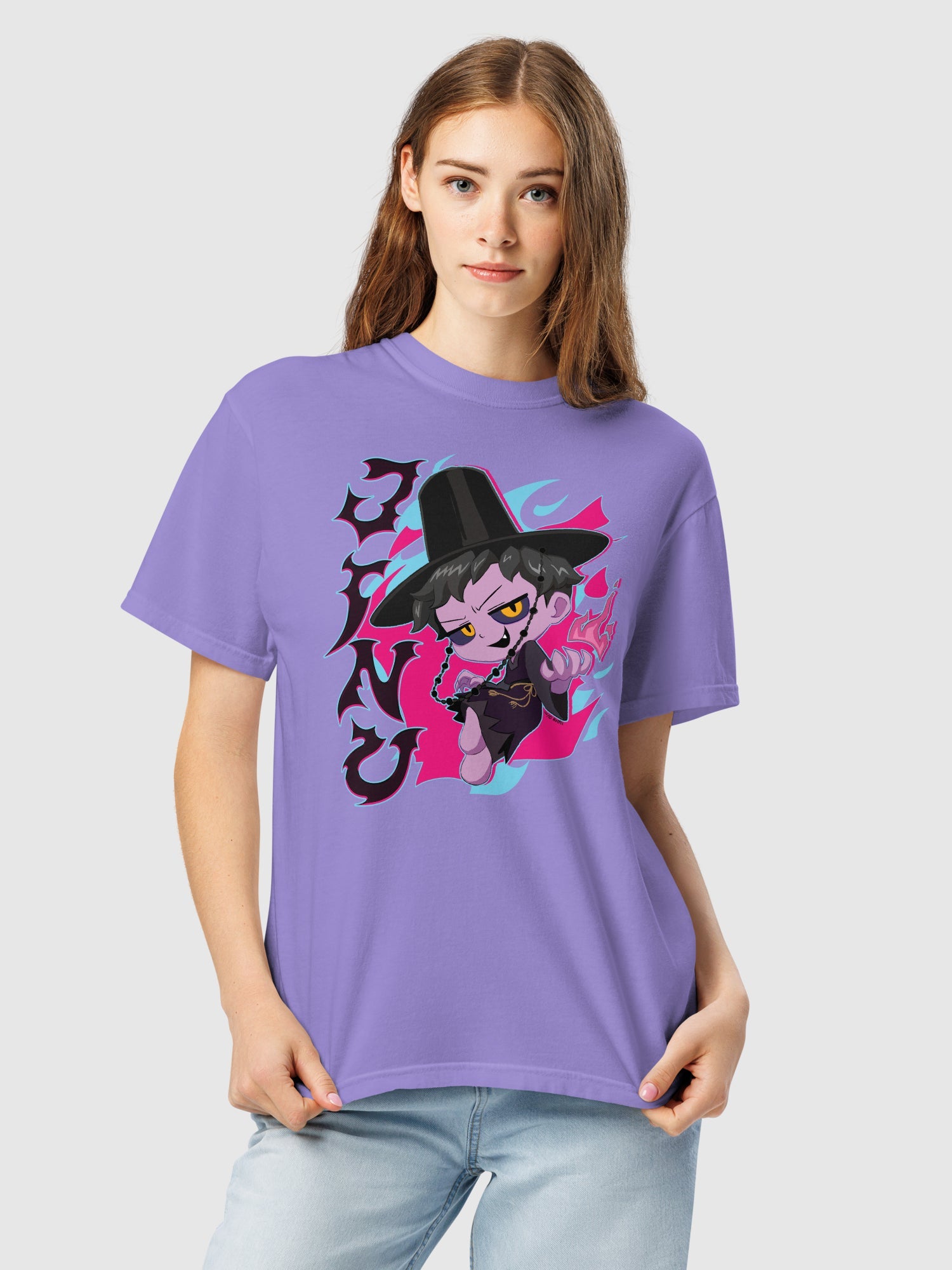 KPop Demon Hunters Jinu Chibi Comfort Colors T-Shirt