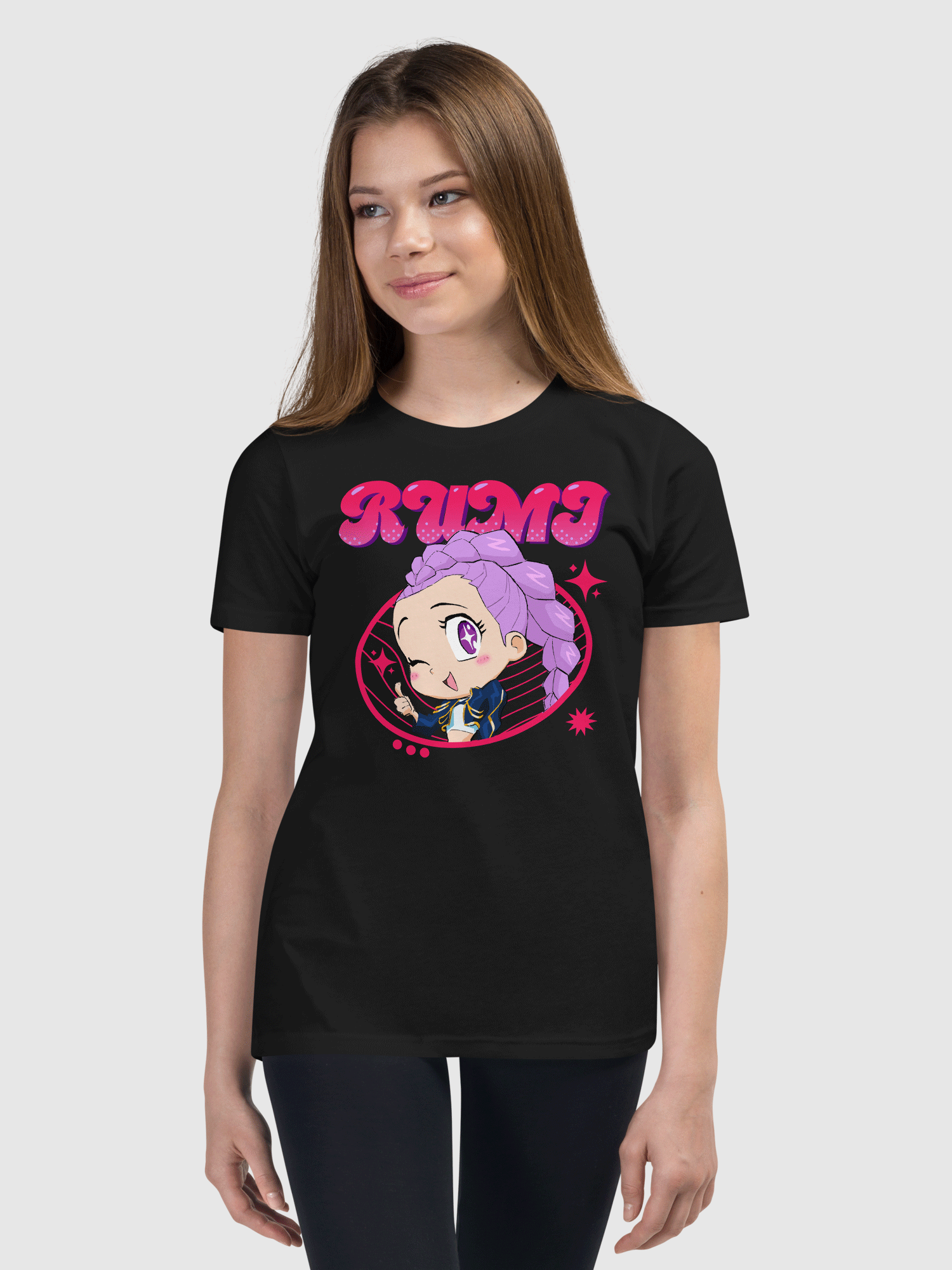 KPop Demon Hunters Rumi Chibi Kids T-Shirt
