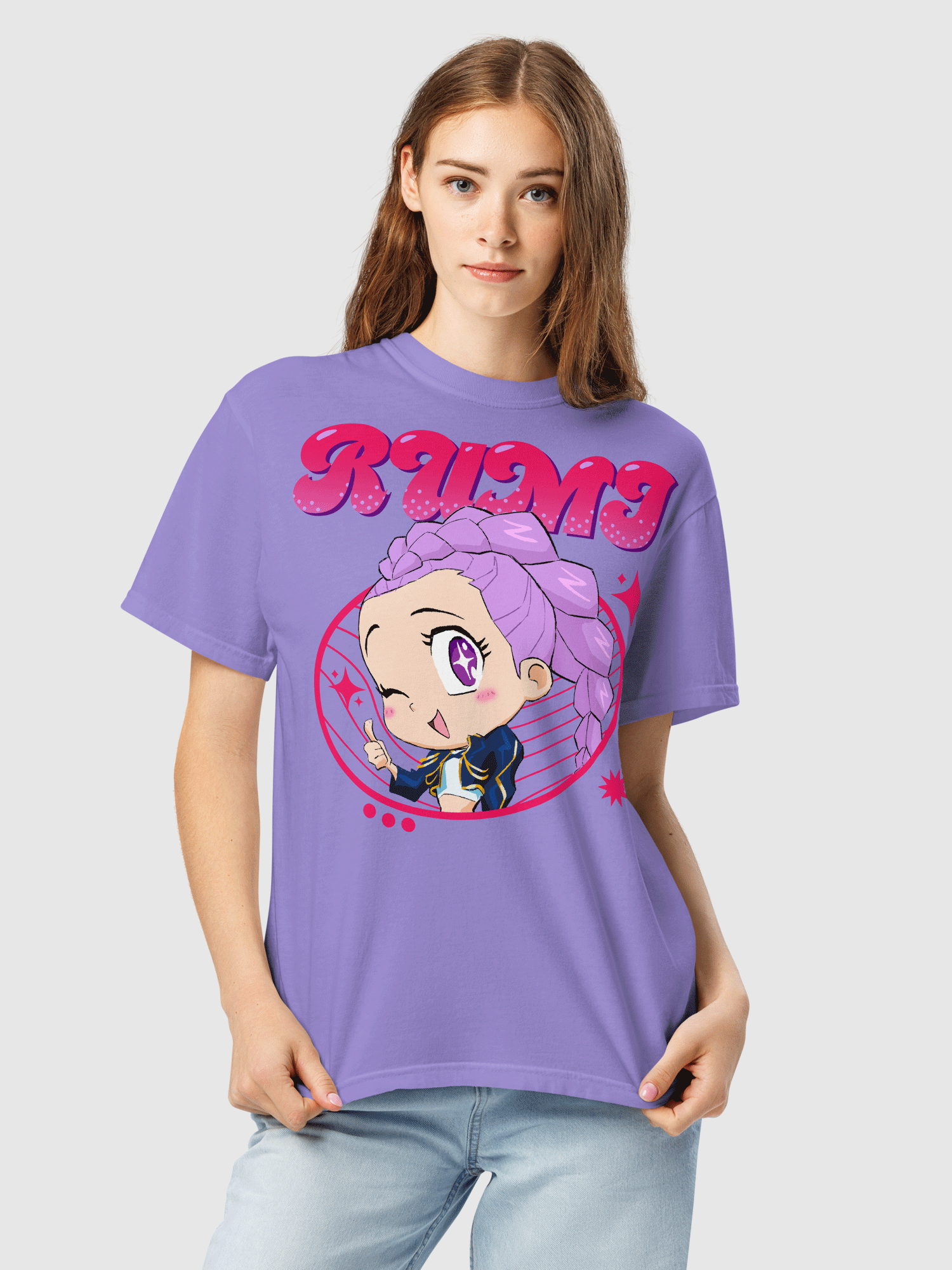 KPop Demon Hunters Rumi Chibi Comfort Colors T-Shirt
