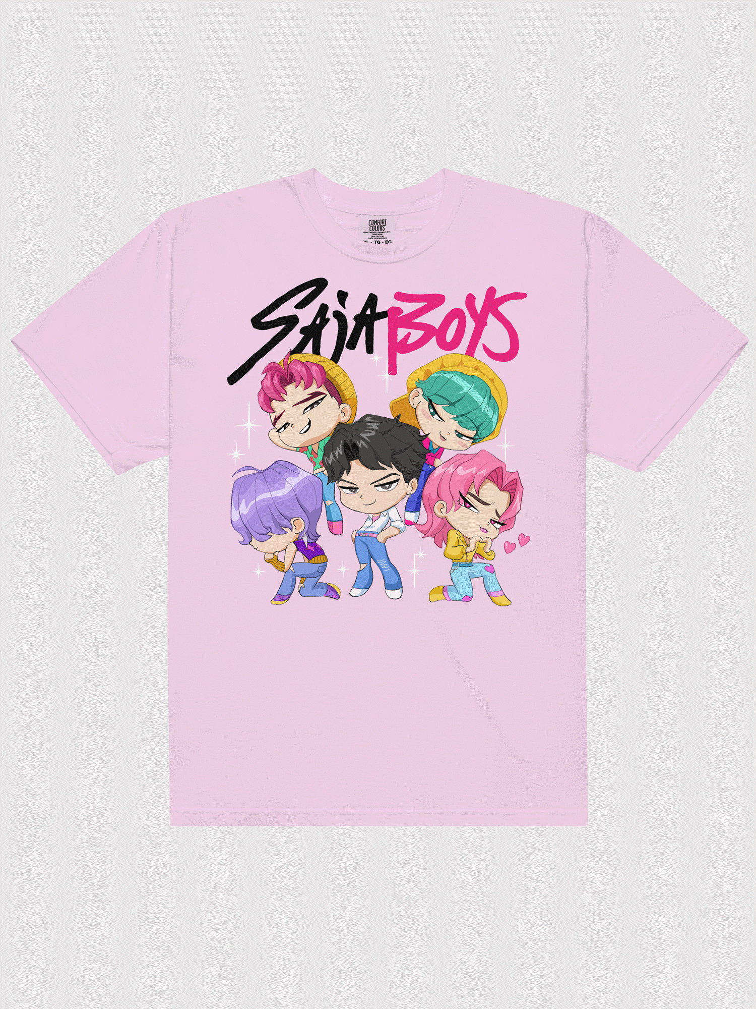 KPop Demon Hunters SAJA BOYS Chibi Comfort Colors T-Shirt