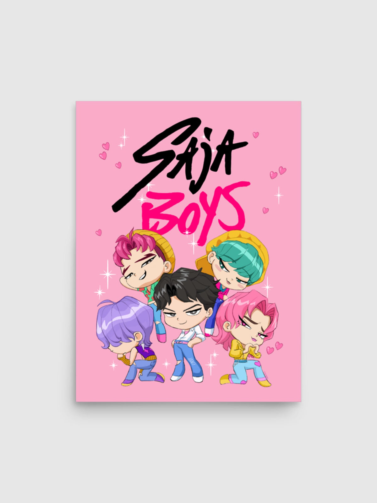 KPop Demon Hunters SAJA BOYS Chibi Poster