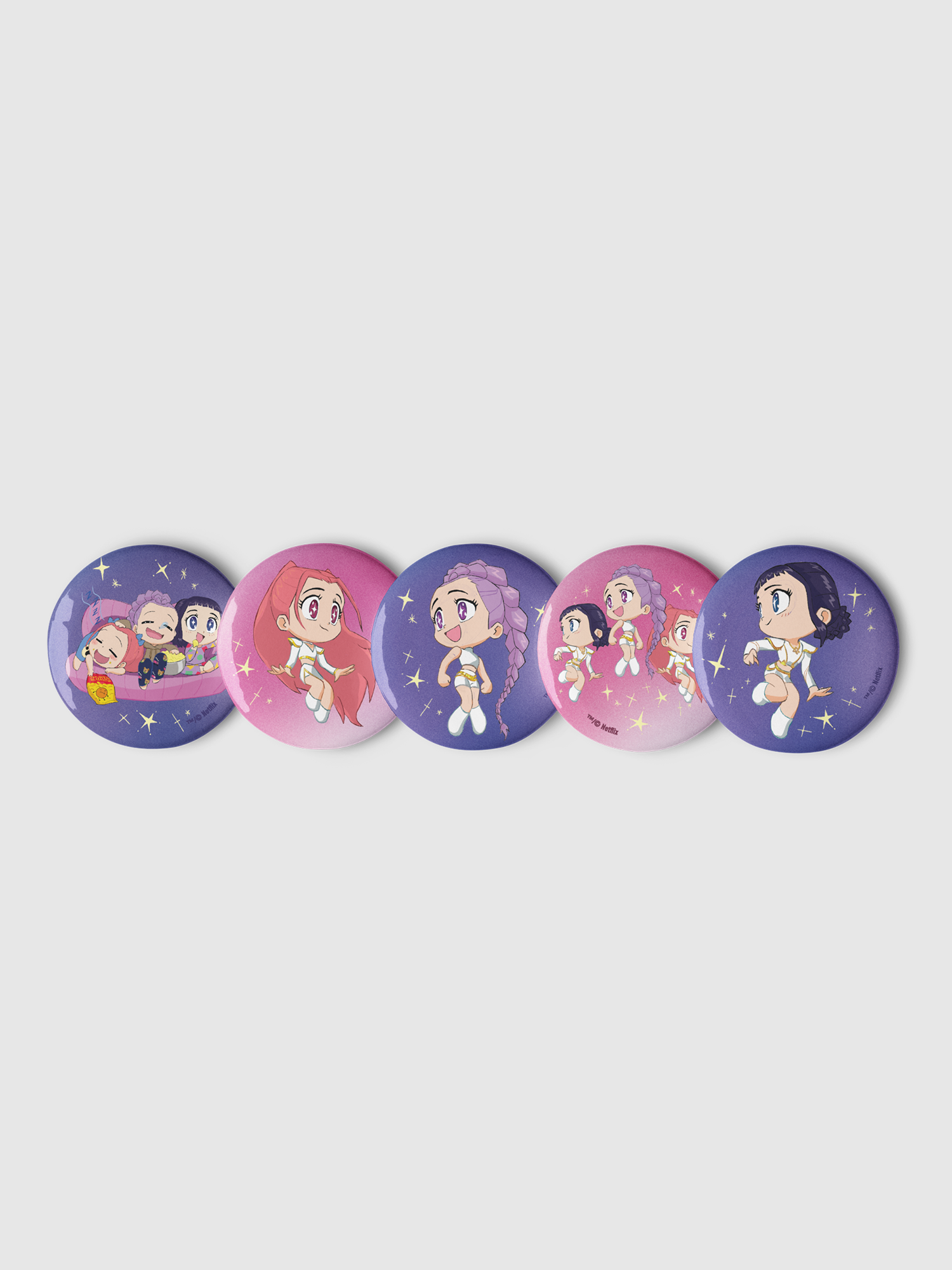 KPop Demon Hunters Chibi HUNTR/X Finale Pin Set