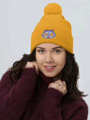 KPop Demon Hunters Embroidered Pom Pom Beanie Derpy Tiger
