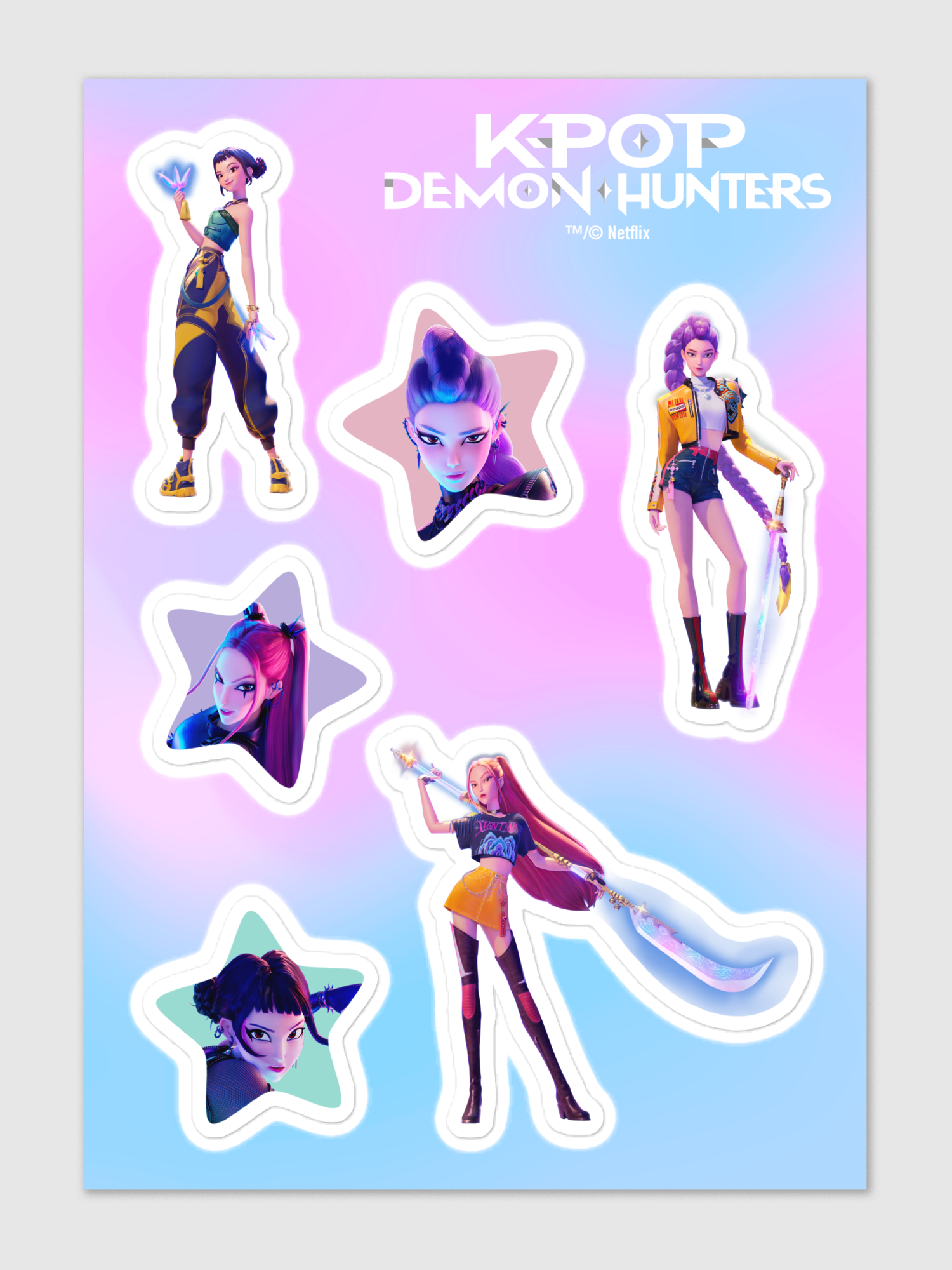 KPop Demon Hunters  HUNTR/X Sticker Sheet