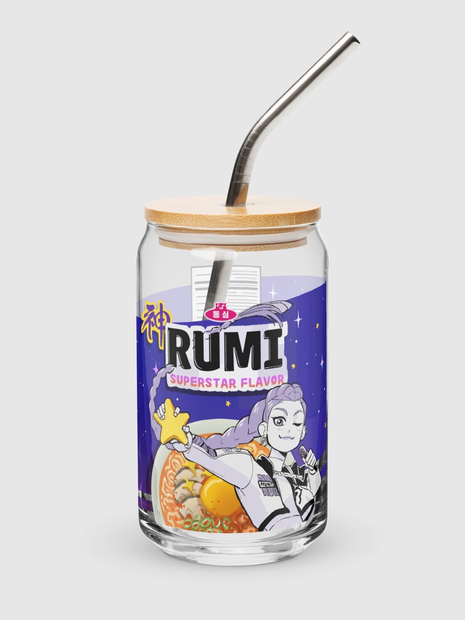 KPop Demon Hunters Rumi Ramyeon Can Glass