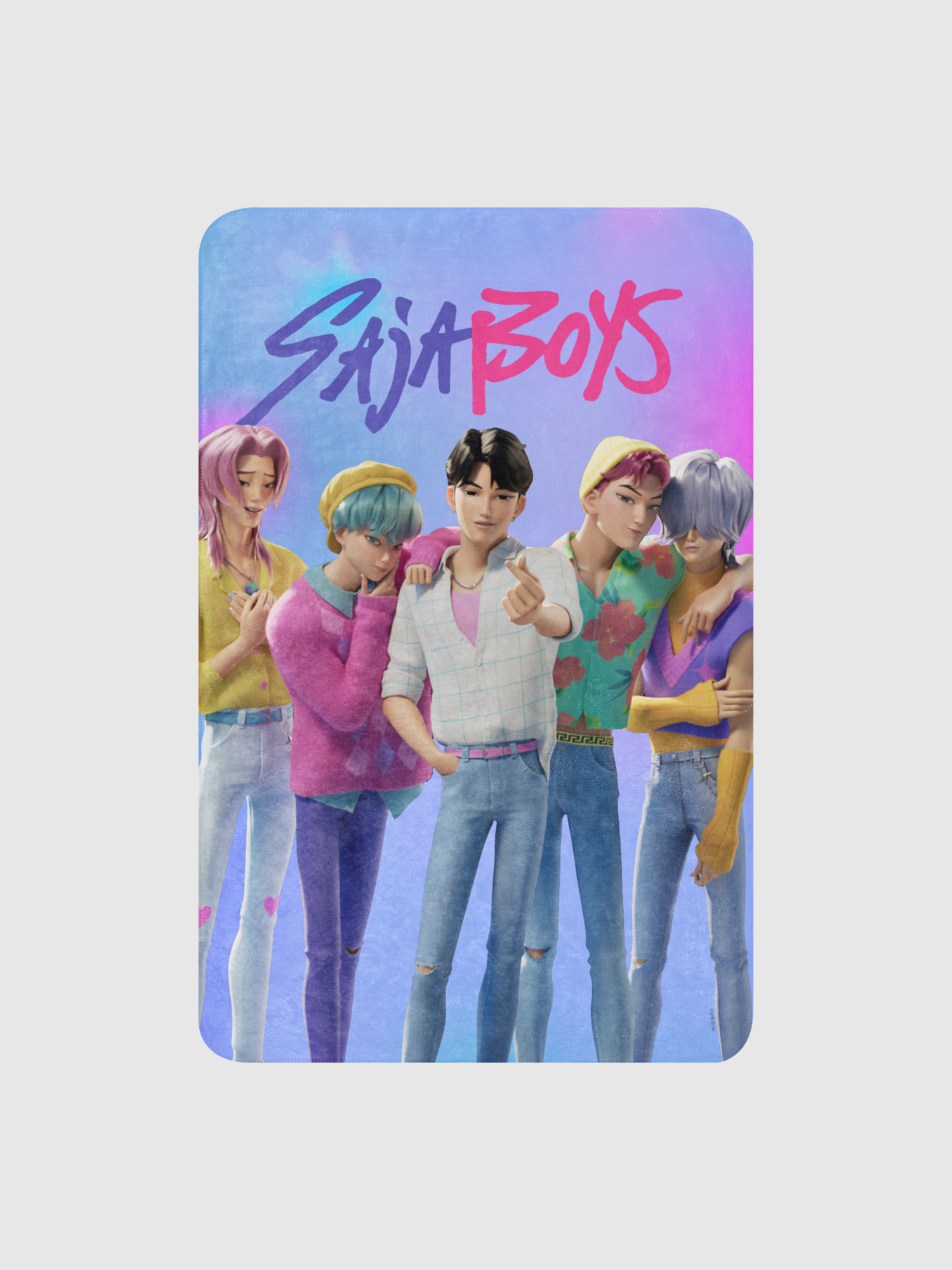 KPop Demon Hunters SAJA BOYS Sherpa Blanket