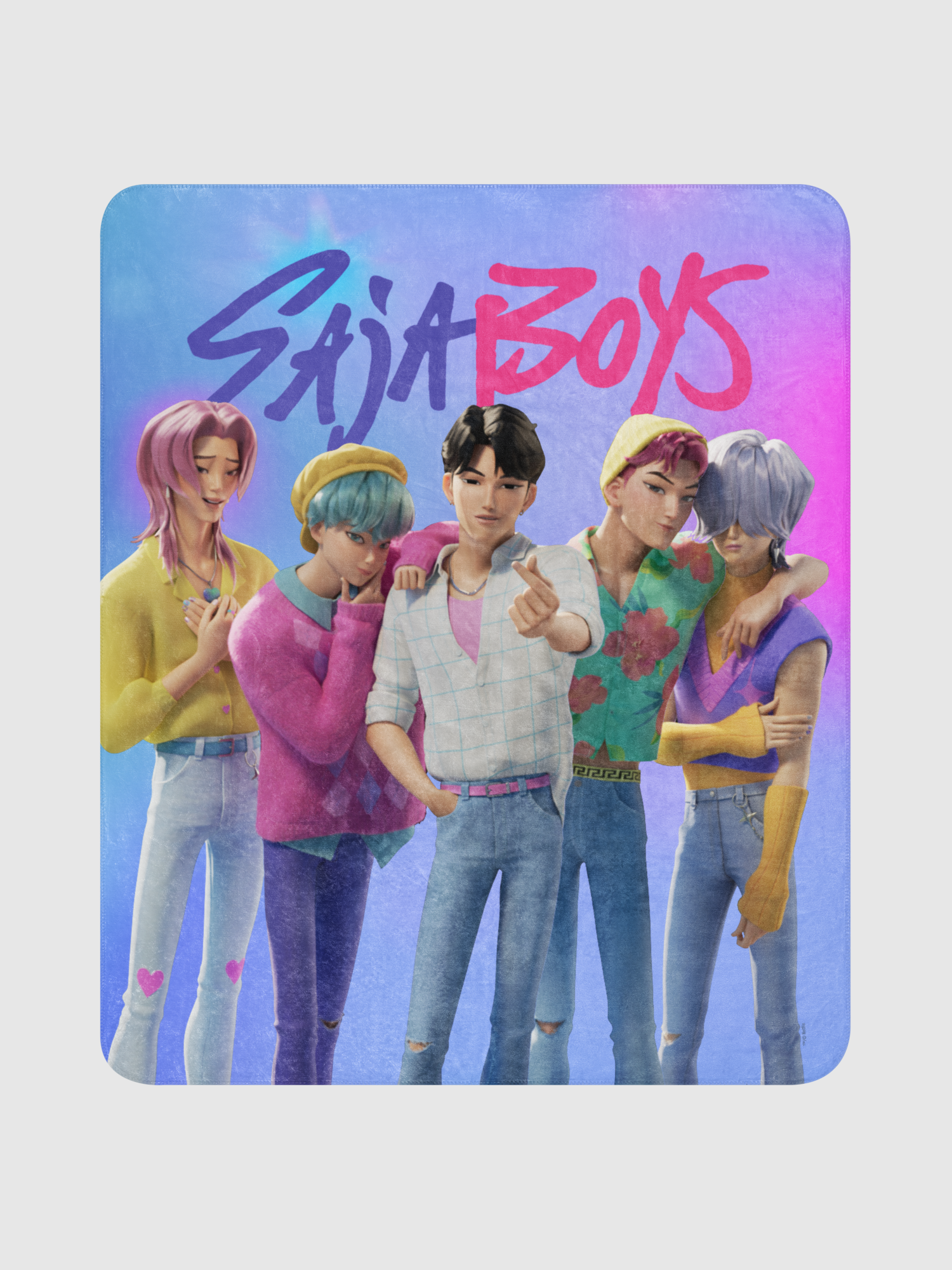 KPop Demon Hunters SAJA BOYS Sherpa Blanket