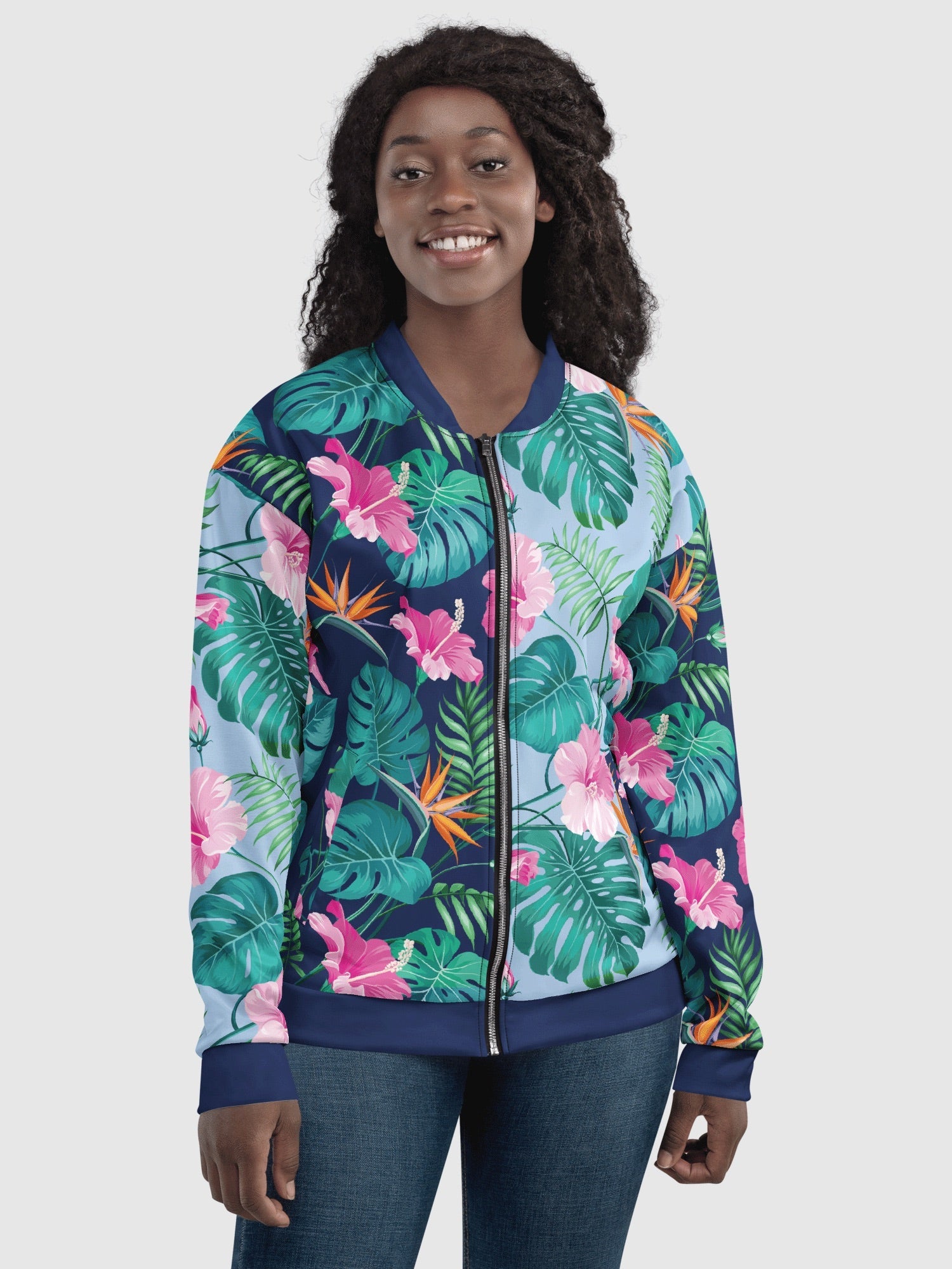 KPop Demon Hunters Zoey's Tropical Bomber Jacket