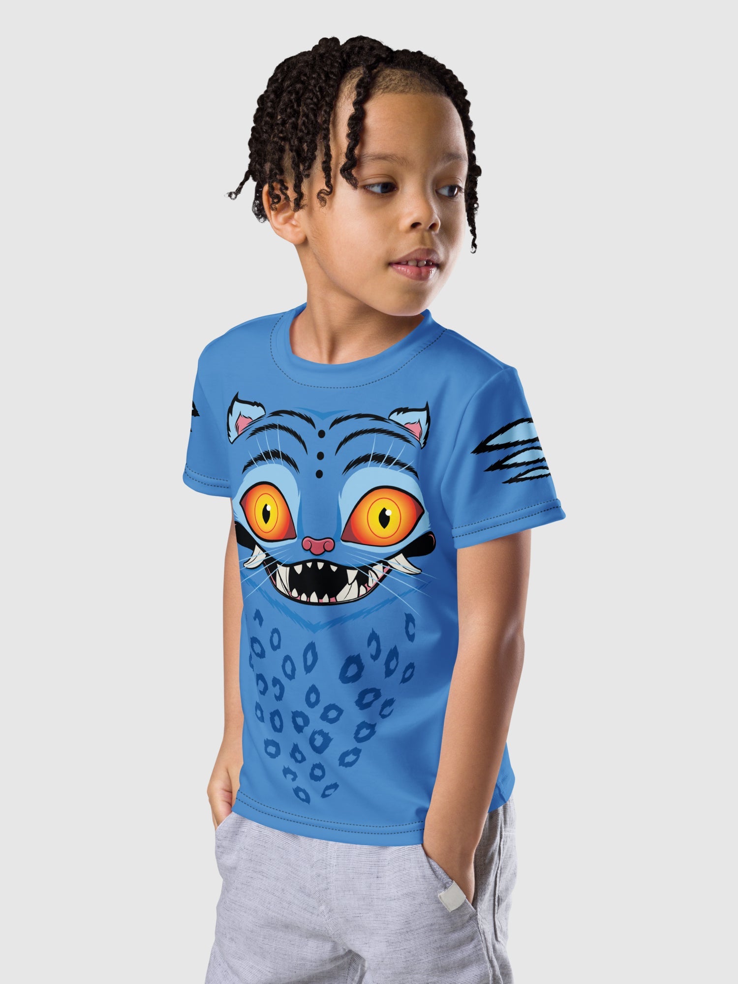 KPop Demon Hunters Kids T-Shirt Derpy Tiger Stripes