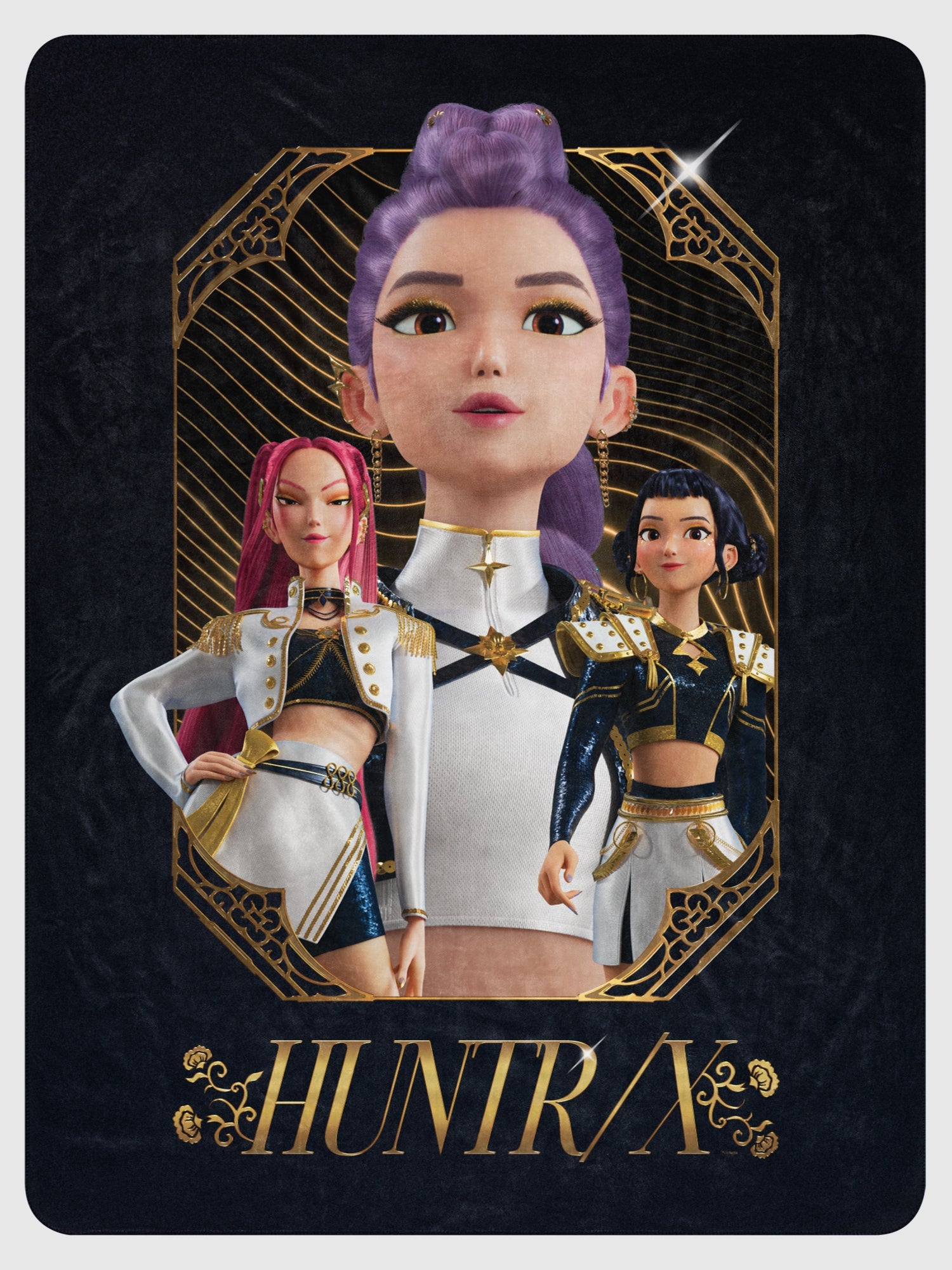 KPop Demon Hunters Sherpa Blanket HUNTR/X Golden