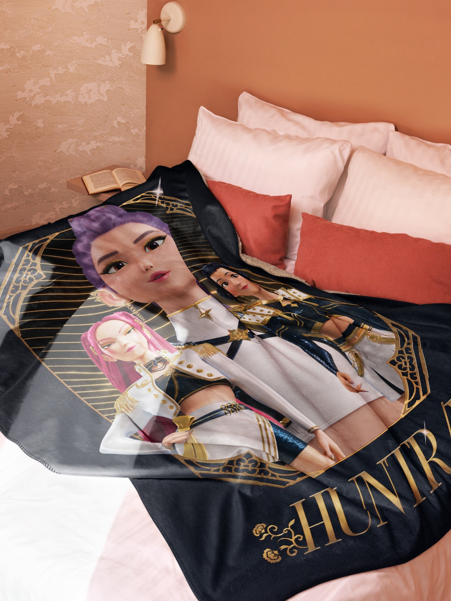 KPop Demon Hunters Sherpa Blanket HUNTR/X Golden