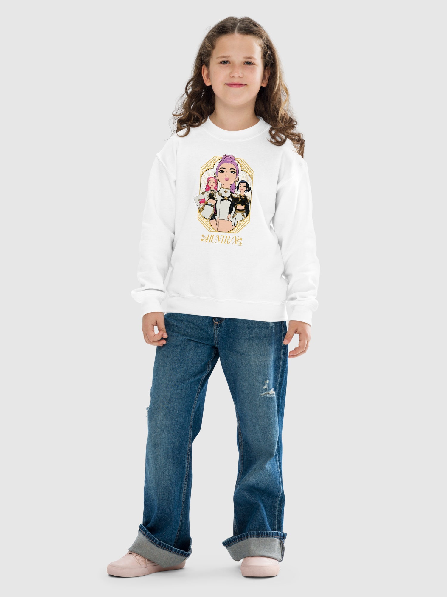KPop Demon Hunters Kids Crewneck HUNTR/X Golden